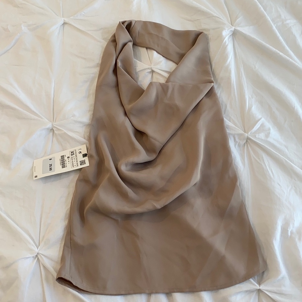 Zara tan halter top new w/ tags
